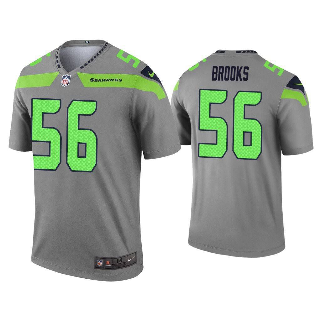 Men Seattle Seahawks 56 Jordyn Brooks Nike Gray Inverted Legend NFL Jersey